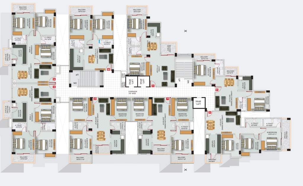 Floor Plan of Roodraksh Sapphire in Dharapur, Guwahati - Image 428093