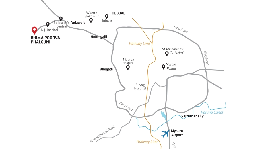 Location of Bhima Poorva Phalguni in Yelwala, Mysore - Image 428215