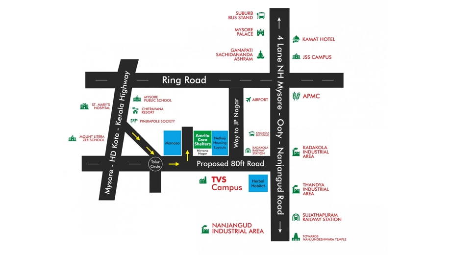 Location of GSS Amrita Coco Shelters in Thaluru, Mysore - Image 428339