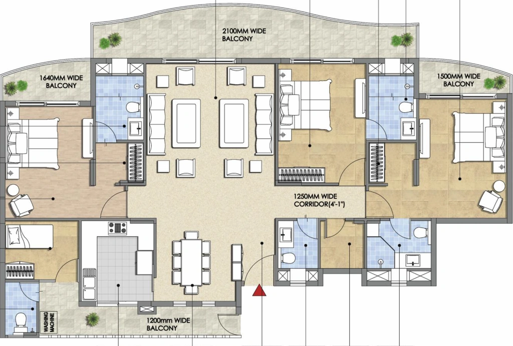 3 BHK Flat in ZM The Royal Retreat in Gomti Nagar Extension, Lucknow - Image 928290