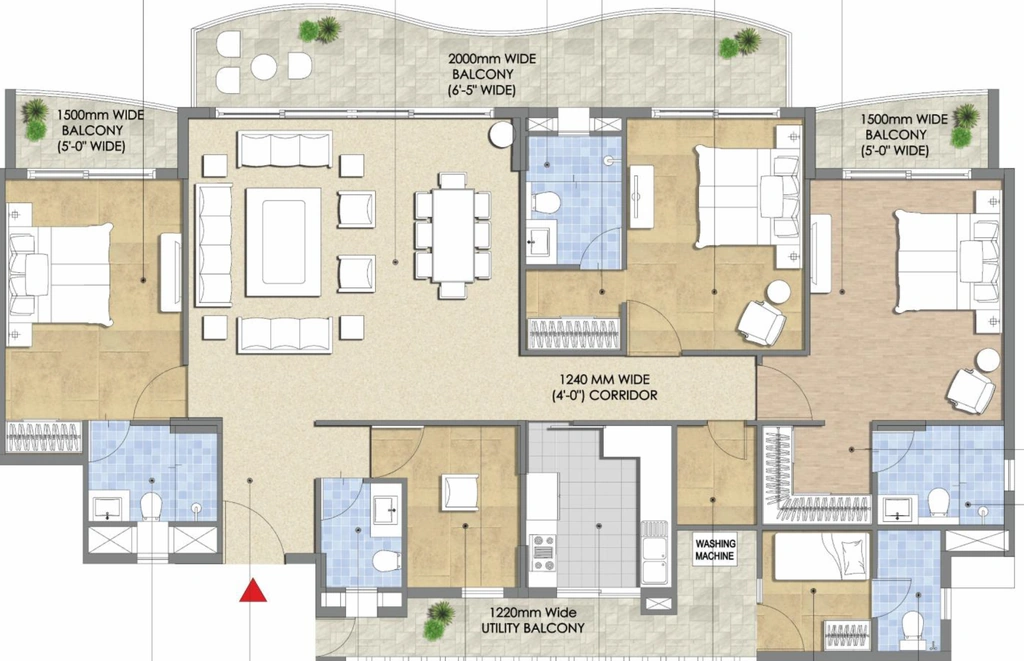 3 BHK Flat in ZM The Royal Retreat in Gomti Nagar Extension, Lucknow - Image 928291