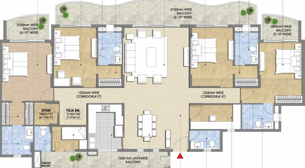 4 BHK Flat in ZM The Royal Retreat in Gomti Nagar Extension, Lucknow - Image 928293