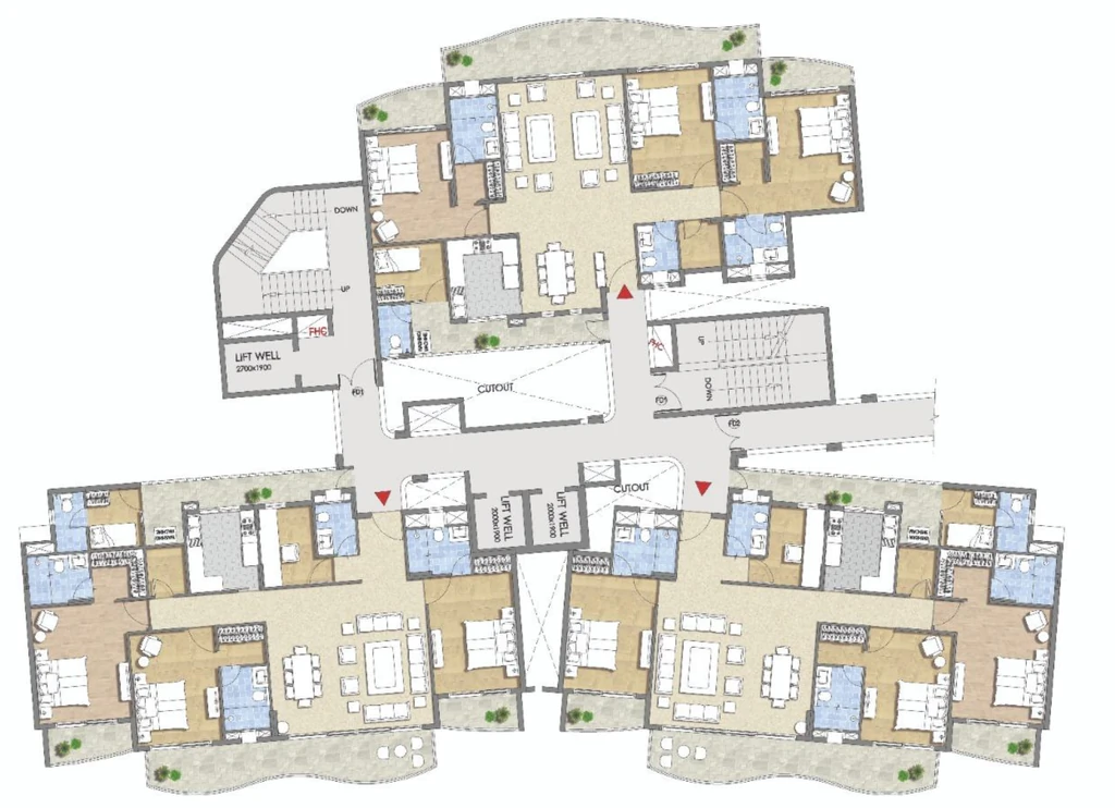 Floor Plan of ZM The Royal Retreat in Gomti Nagar Extension, Lucknow - Image 428086
