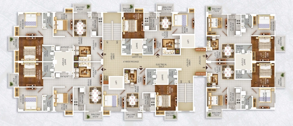 Floor Plan of Uttarayan Shreejoni 1 in Dharapur, Guwahati - Image 428972