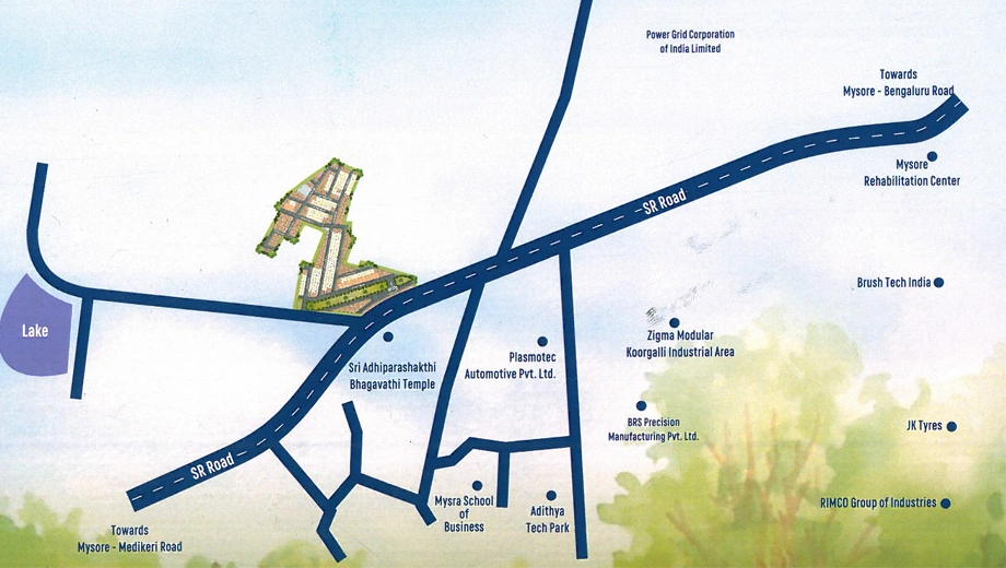 Location of Vismaya Paradise in Yelwala, Mysore - Image 428241