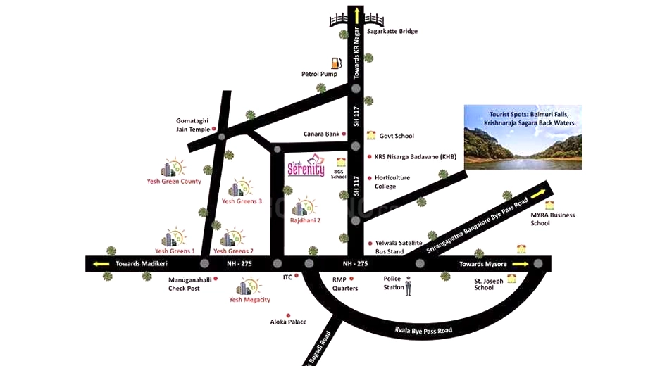 Location of Yesh Serenity in GungralChatra, Mysore - Image 428234