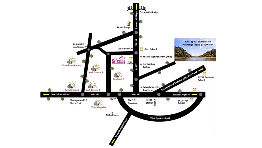 Location of Yesh Serenity Phase 4 in GungralChatra, Mysore - Image 428226