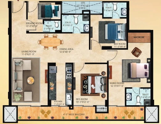 3 BHK Flat in Opportune Crystal Mayberry in Gomti Nagar Extension, Lucknow - Image 928330
