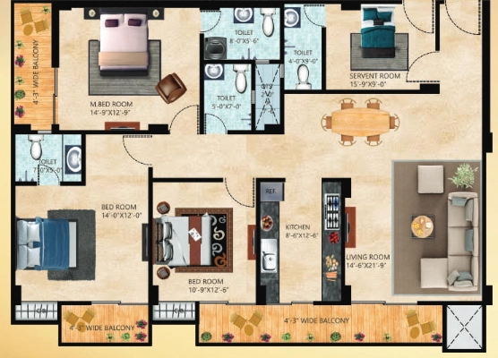3 BHK Flat in Opportune Crystal Mayberry in Gomti Nagar Extension, Lucknow - Image 928331