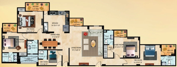 4 BHK Flat in Opportune Crystal Mayberry in Gomti Nagar Extension, Lucknow - Image 928332