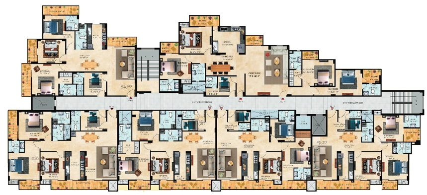 Floor Plan of Opportune Crystal Mayberry in Gomti Nagar Extension, Lucknow - Image 428164