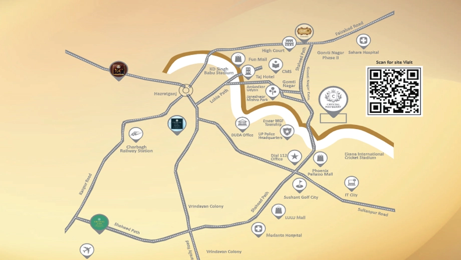 Location of Opportune Crystal Mayberry in Gomti Nagar Extension, Lucknow - Image 428163