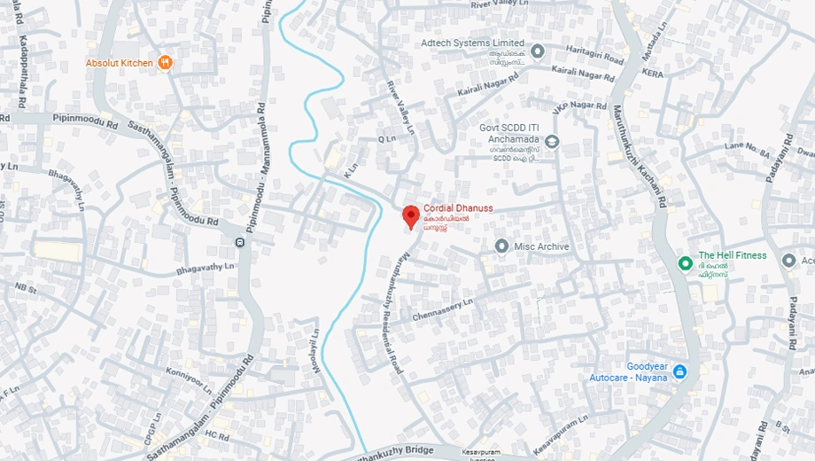 Location of Cordial Dhanuss in Sasthamangalam, Thiruvananthapuram - Image 428381