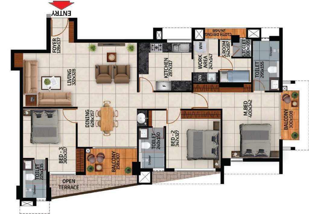 3 BHK Flat in Cordial Leora in Kowdiar, Thiruvananthapuram - Image 928428