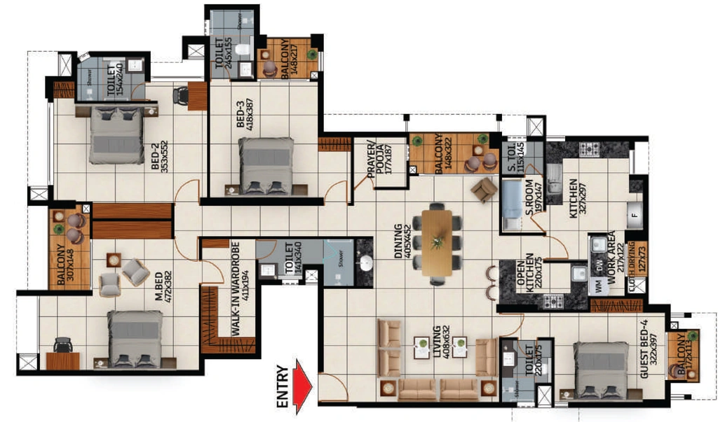 4 BHK Flat in Cordial Leora in Kowdiar, Thiruvananthapuram - Image 928430
