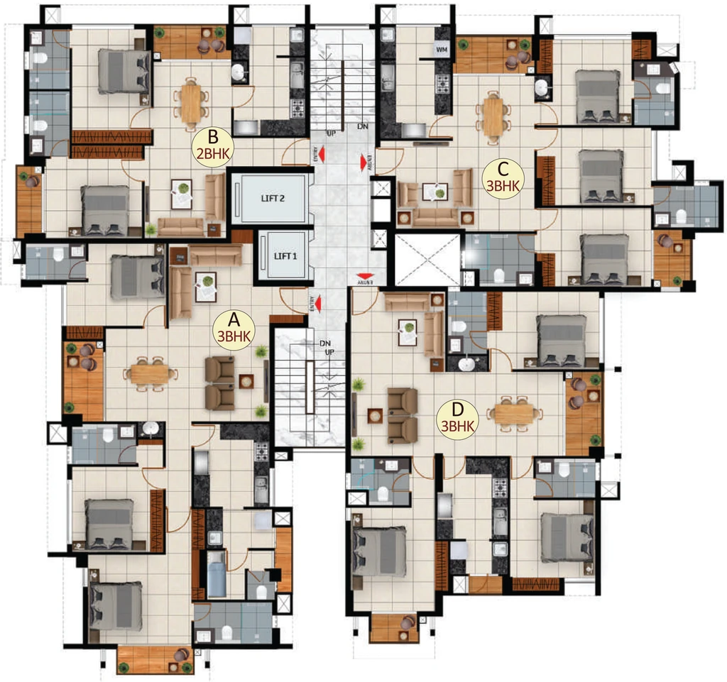 Floor Plan of Cordial Leora in Kowdiar, Thiruvananthapuram - Image 428404
