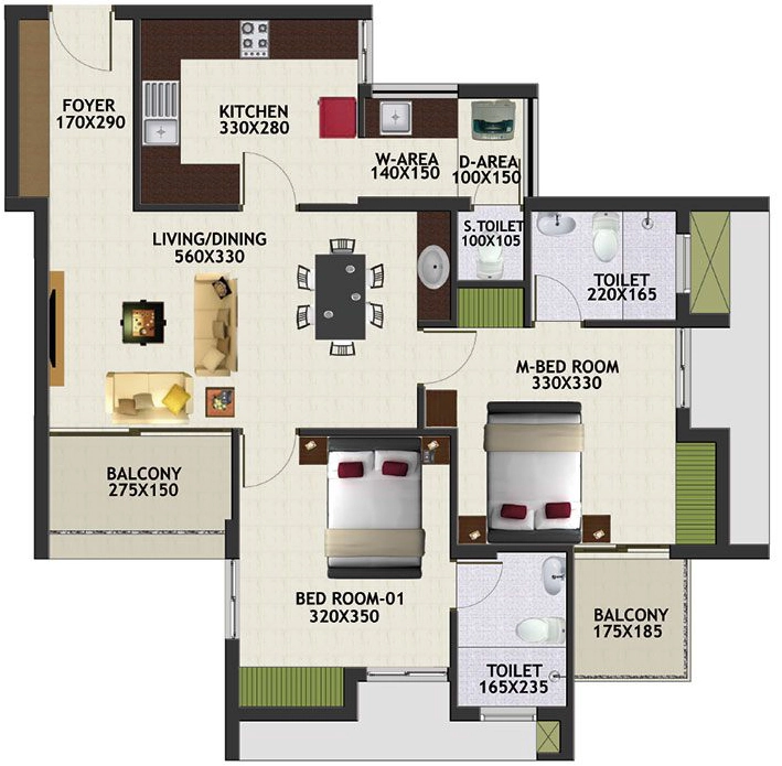 2 BHK Flat in Favourite Bellevue in Mannanthala, Thiruvananthapuram - Image 928437