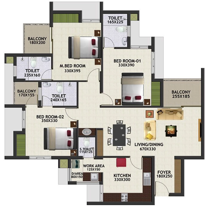 3 BHK Flat in Favourite Bellevue in Mannanthala, Thiruvananthapuram - Image 928440
