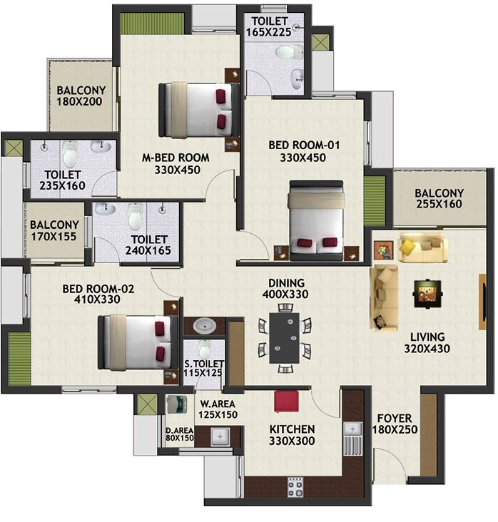 3 BHK Flat in Favourite Bellevue in Mannanthala, Thiruvananthapuram - Image 928441