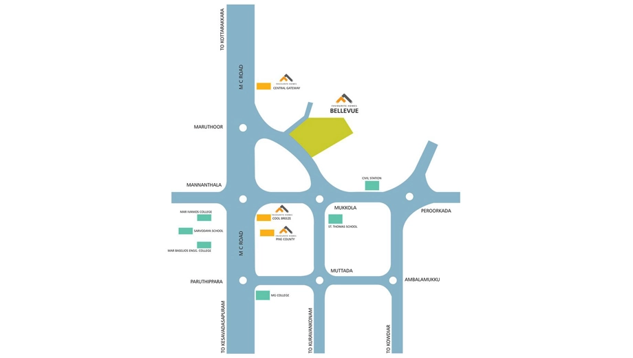 Location of Favourite Bellevue in Mannanthala, Thiruvananthapuram - Image 428428