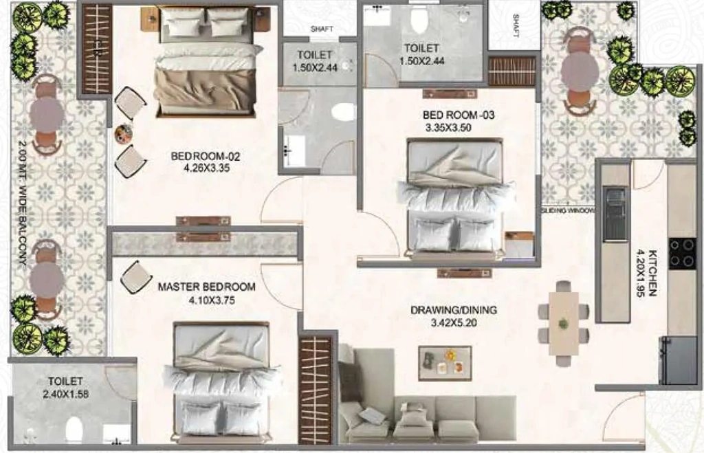 3 BHK Flat in YTT Timeless in Mastemau, Lucknow - Image 928424