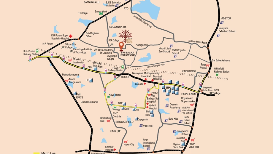 Location of Sri Balaji Rose Woods in Kodigehalli, Bangalore - Image 428452