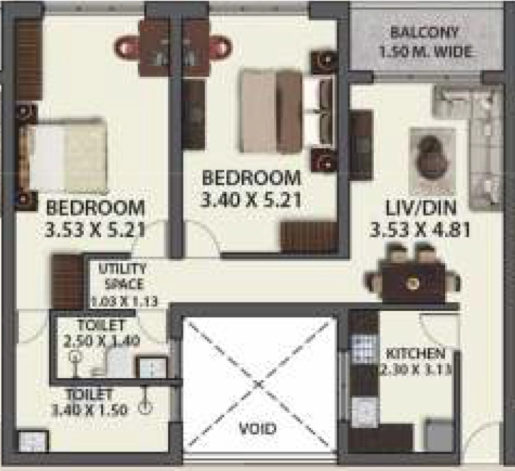2 BHK Flat in Alcon The Palazzo in Ponda, Goa - Image 928472