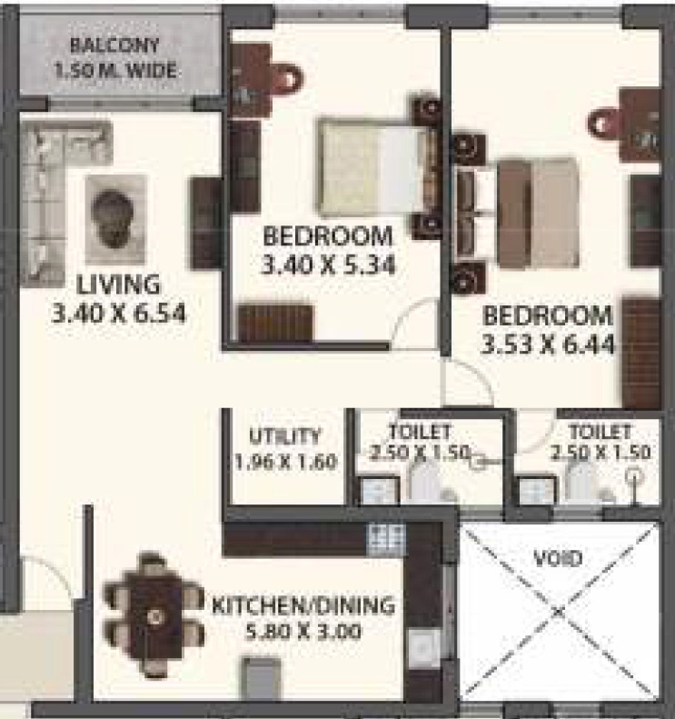 2 BHK Flat in Alcon The Palazzo in Ponda, Goa - Image 928473