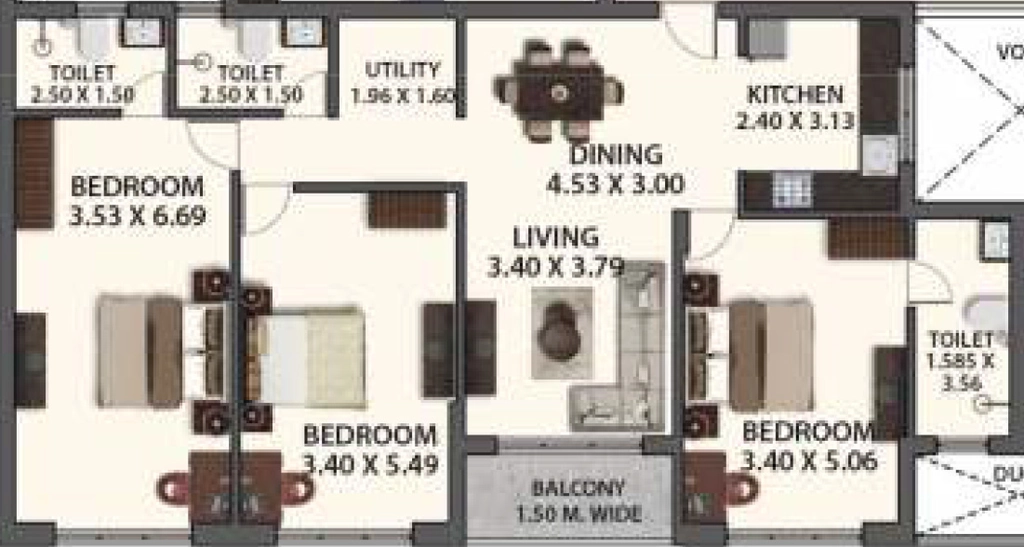 3 BHK Flat in Alcon The Palazzo in Ponda, Goa - Image 928474