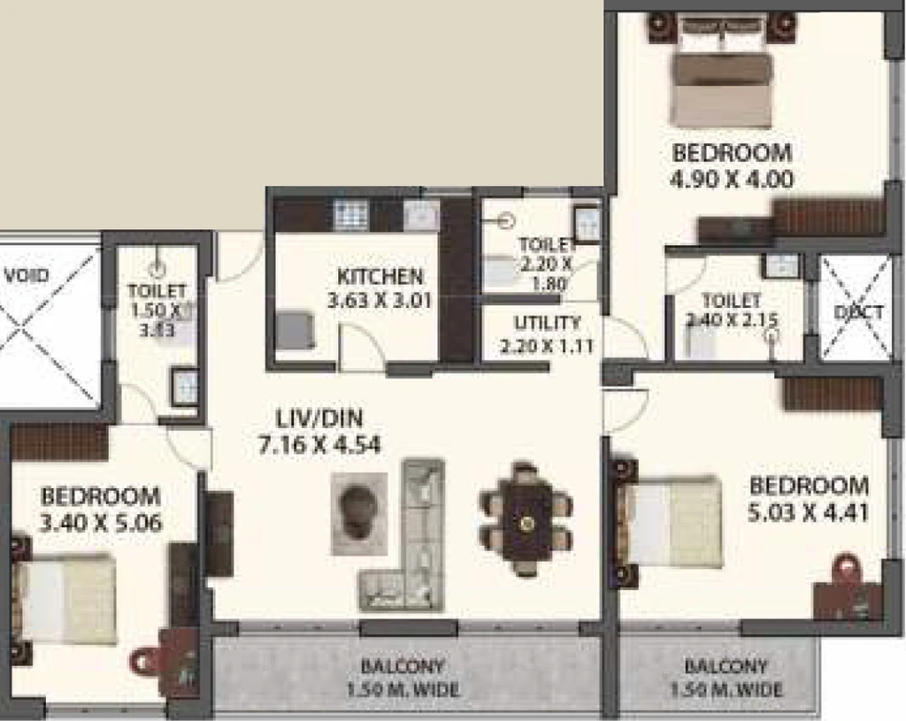 3 BHK Flat in Alcon The Palazzo in Ponda, Goa - Image 928475