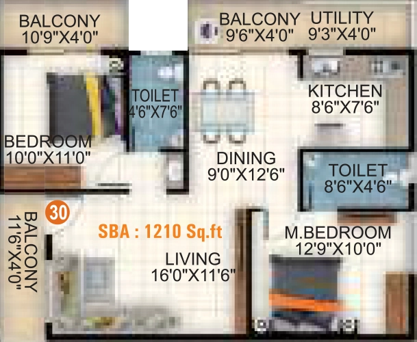 2 BHK Flat in Sri Balaji White Woods in Kodigehalli, Bangalore - Image 928478