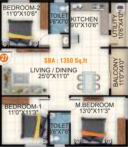 3 BHK Flat in Sri Balaji White Woods in Kodigehalli, Bangalore - Image 928479