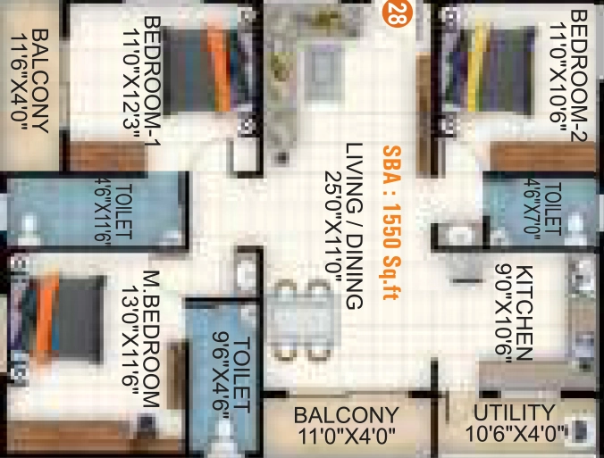 3 BHK Flat in Sri Balaji White Woods in Kodigehalli, Bangalore - Image 928481