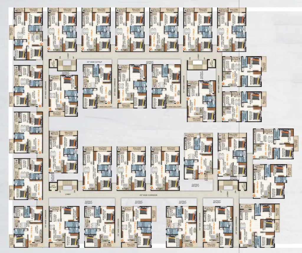 Floor Plan of Sri Balaji White Woods in Kodigehalli, Bangalore - Image 428496