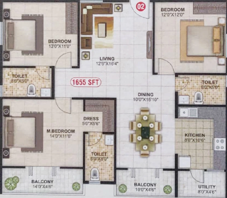 3 BHK Flat in Sri Balaji Monarch in Sarjapur Road, Bangalore - Image 928499