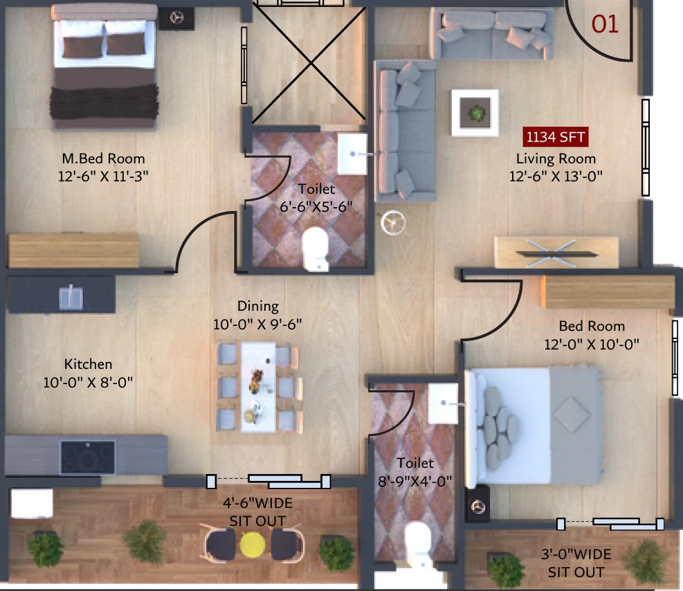 2 BHK Flat in Habulus Sai Nivas in Electronic City, Bangalore - Image 928506