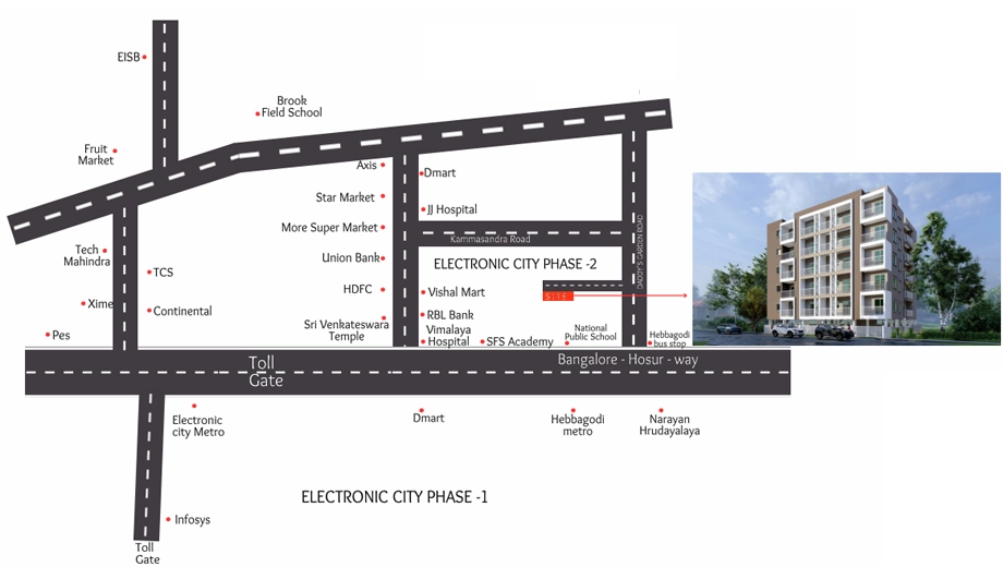 Location of Habulus Sai Nivas in Electronic City, Bangalore - Image 428536