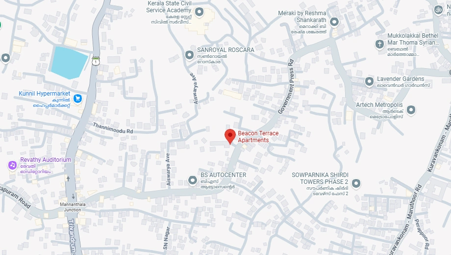 Location of Beacon Terrace in Mannanthala, Thiruvananthapuram - Image 429348
