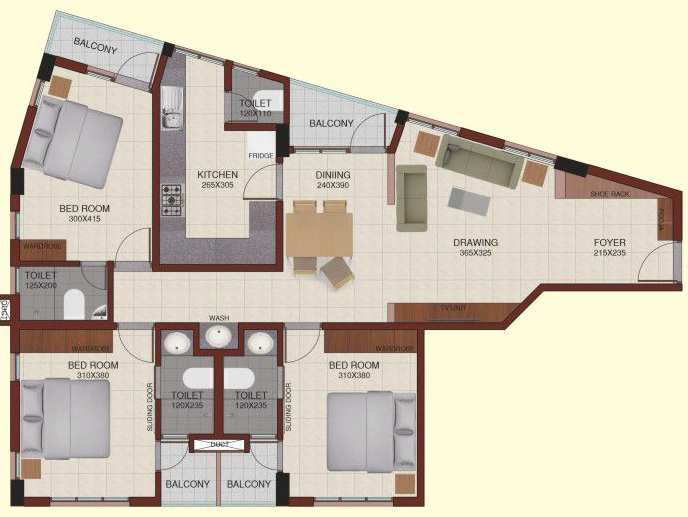 3 BHK Flat in Chothys Arya in Thycaud, Thiruvananthapuram - Image 928802