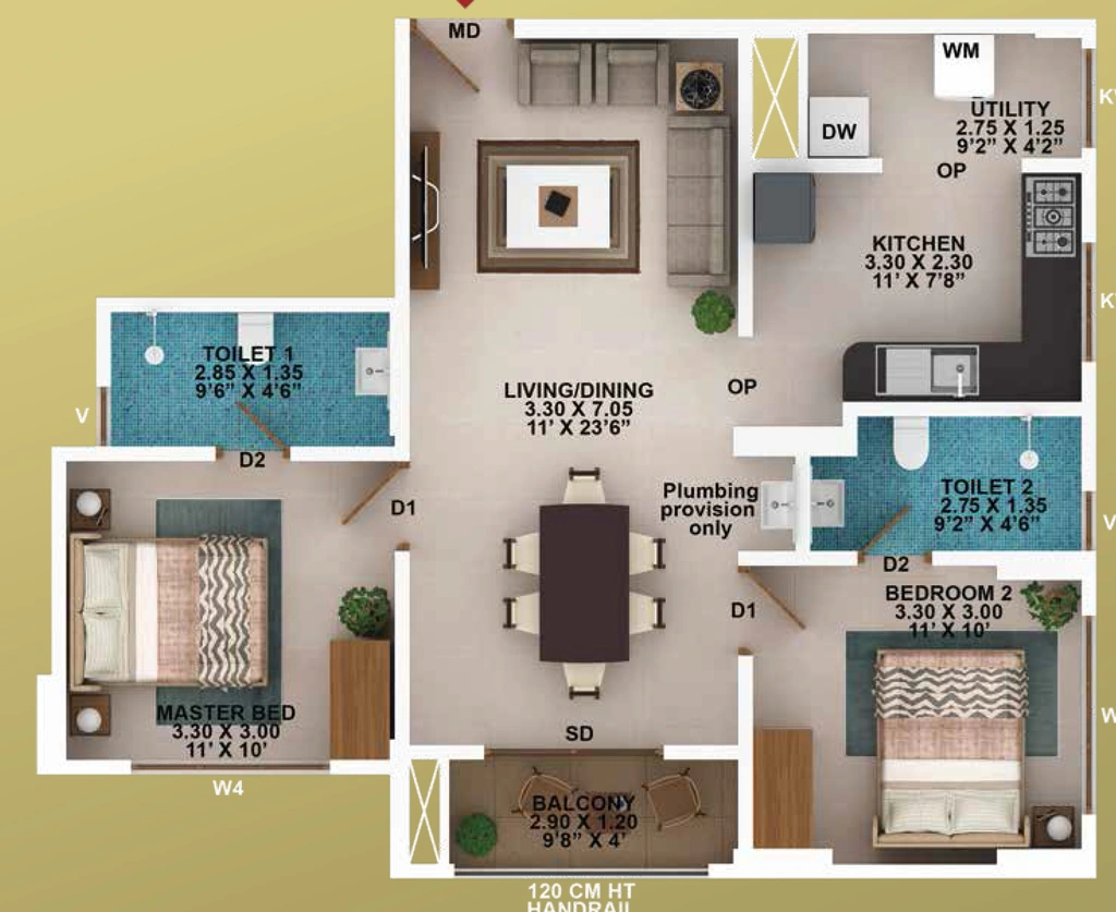 2 BHK Flat in Confident Nature in Karyavattom, Thiruvananthapuram - Image 928810