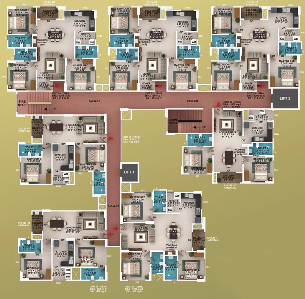 Floor Plan of Confident Nature in Karyavattom, Thiruvananthapuram - Image 429393