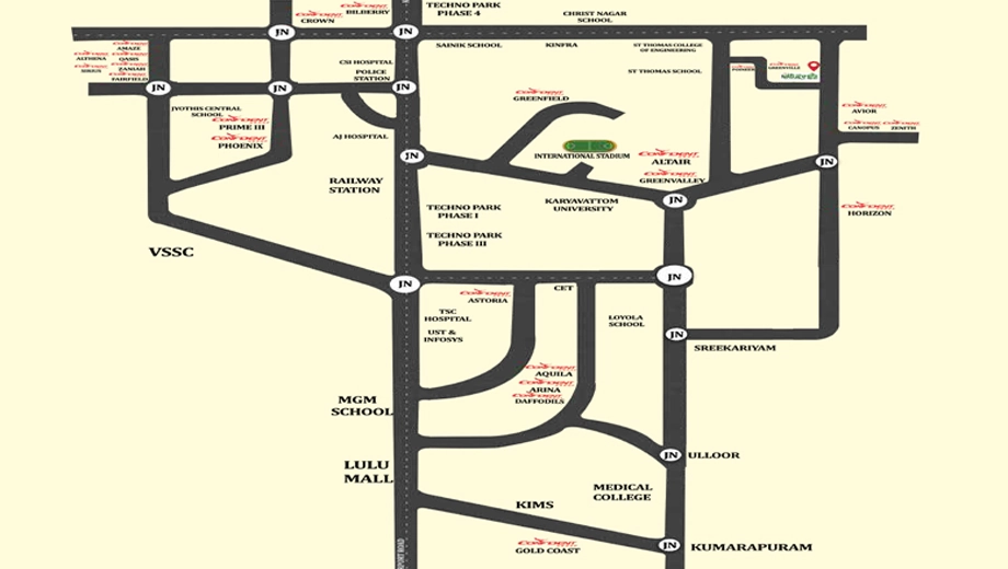 Location of Confident Nature in Karyavattom, Thiruvananthapuram - Image 429392