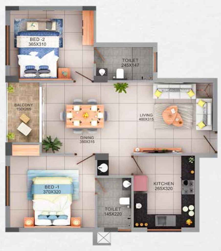2 BHK Flat in Cordial Gitanjali in Vellayambalam, Thiruvananthapuram - Image 928788