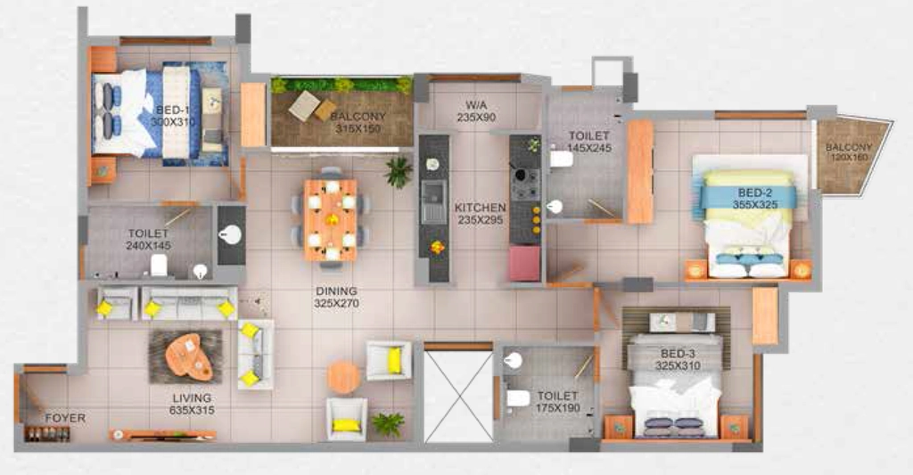 3 BHK Flat in Cordial Gitanjali in Vellayambalam, Thiruvananthapuram - Image 928791
