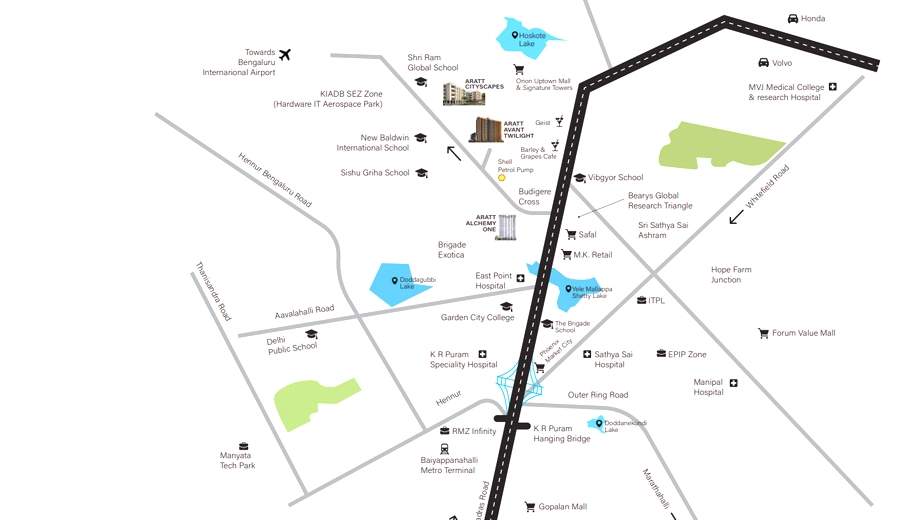 Location of Aratt Avant Twilight in Budigere Cross, Bangalore - Image 428562