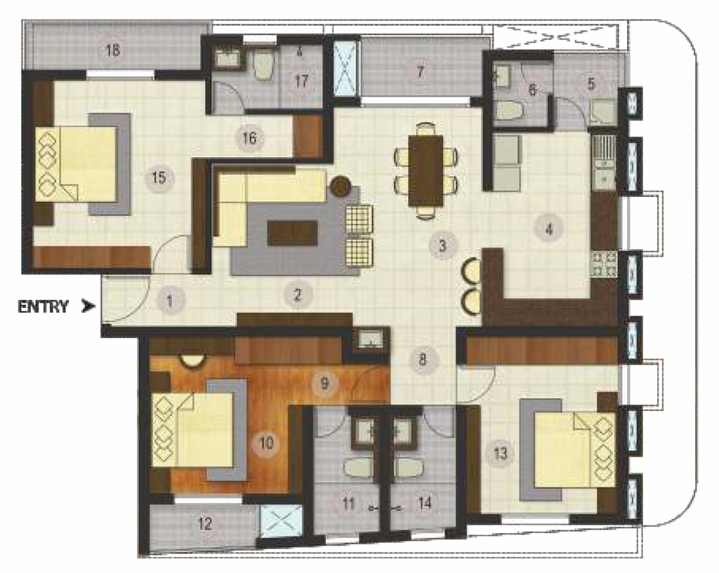 3 BHK Flat in Heather Felicity in Kowdiar, Thiruvananthapuram - Image 928852