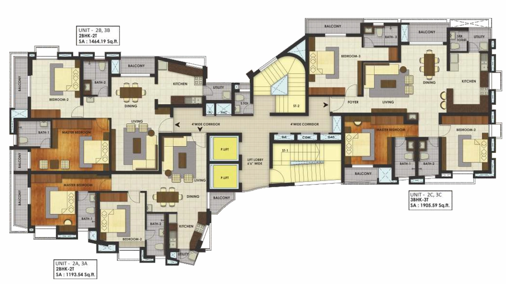 Floor Plan of Heather Felicity in Kowdiar, Thiruvananthapuram - Image 429495
