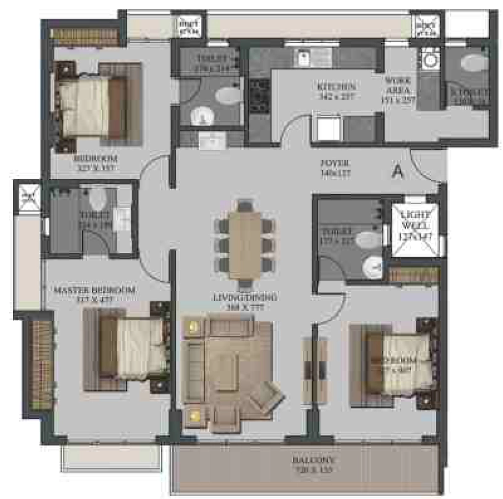 3 BHK Flat in Malabar Grand Cedar in Kowdiar, Thiruvananthapuram - Image 928846