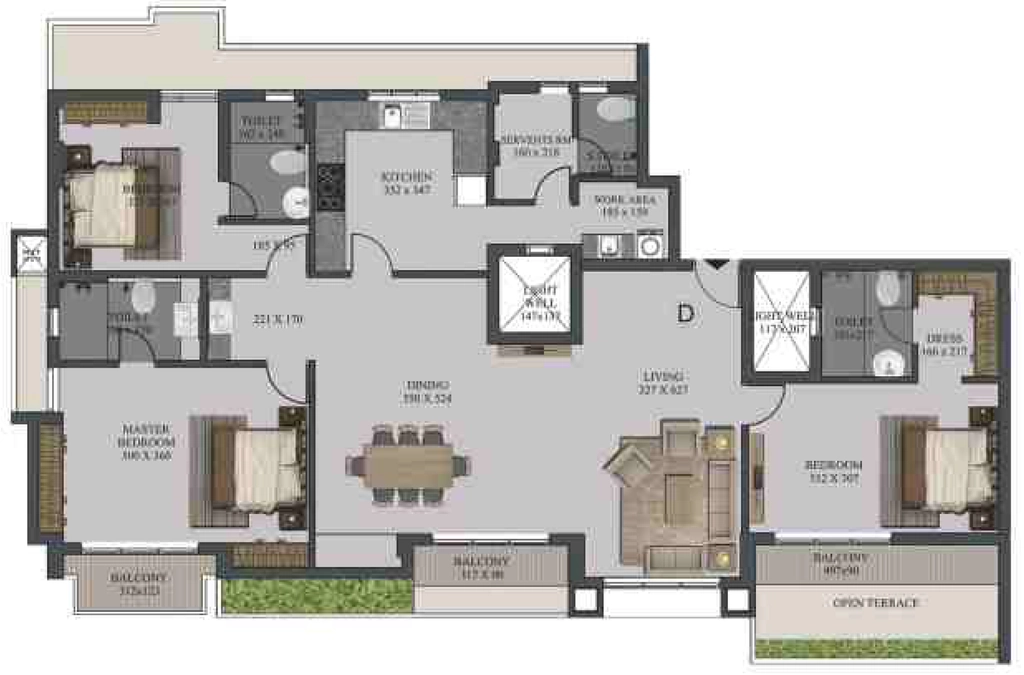 3 BHK Flat in Malabar Grand Cedar in Kowdiar, Thiruvananthapuram - Image 928847