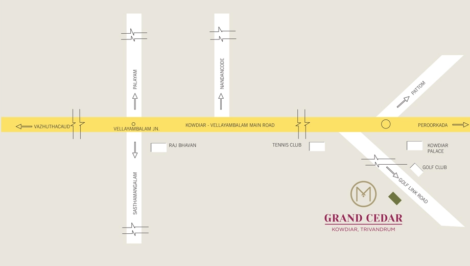 Location of Malabar Grand Cedar in Kowdiar, Thiruvananthapuram - Image 429482